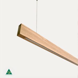 Linear timber pendant light